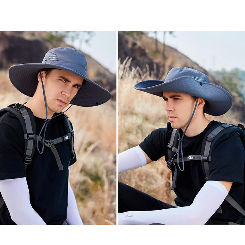 Unisex Wide Brim Bucket Hat for Outdoor Sports