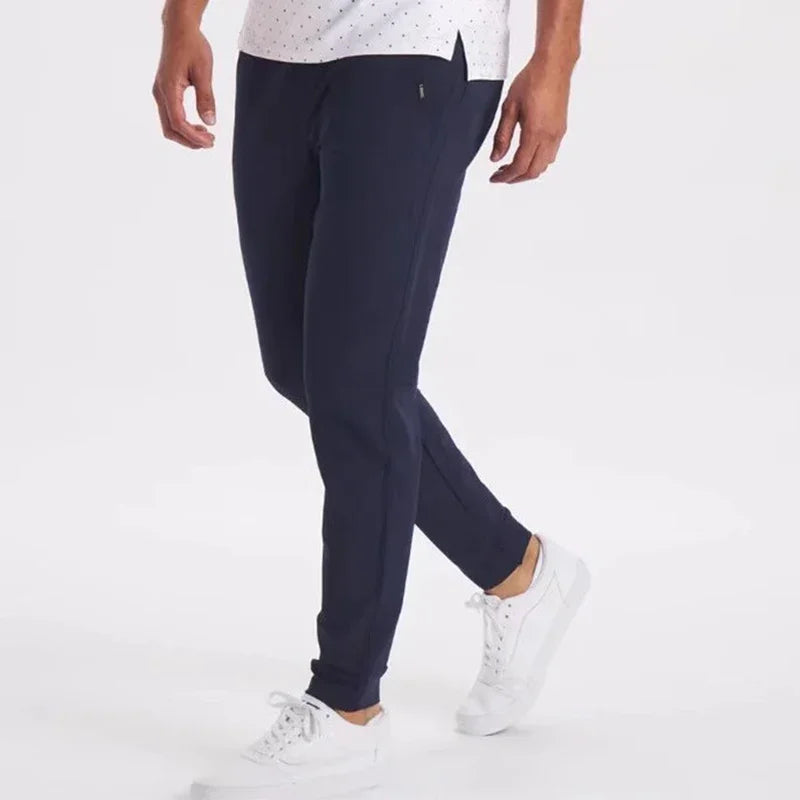 Summer Men's Ice Silk Casual Pants Smooth Thin Chinos