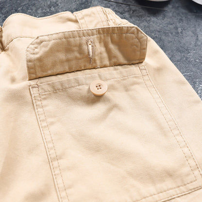 Men's Cargo Pants Fashion Loose Solid Color Straight Cylinder