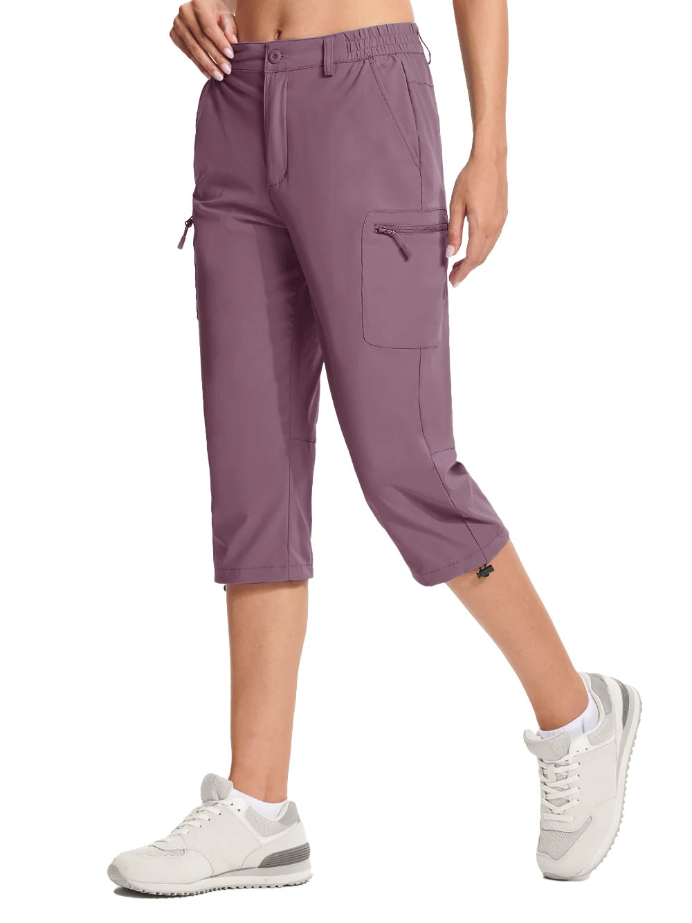 Women's Quick-Dry Hiking Shorts - Lightweight, Knee-Length Cargo Capris for Outdoor, Fishing & Camping