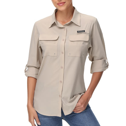 Bassdash Women's UPF 50 Long Sleeve Fishing Shirt Quick Dry