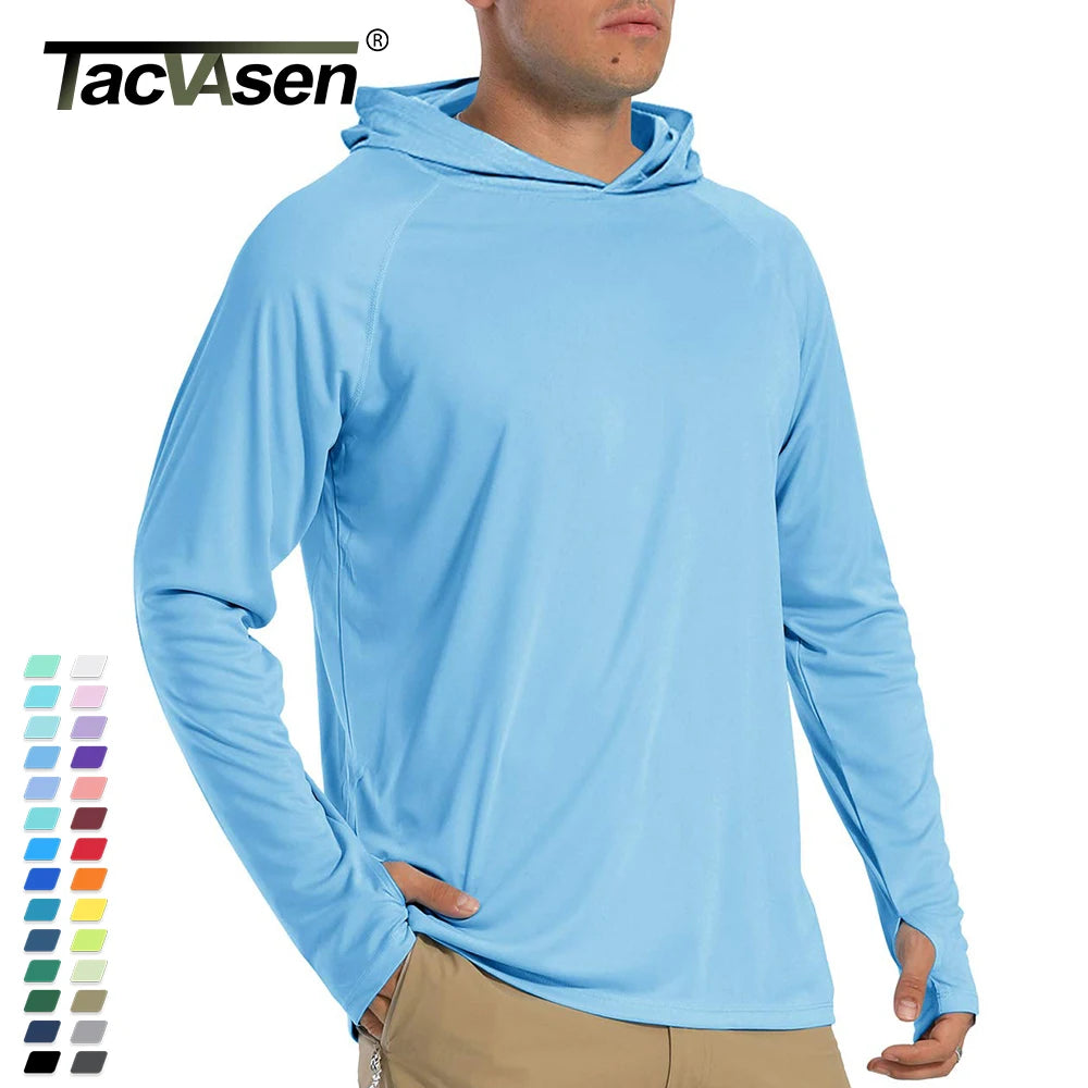 TACVASEN Sun Protection T-Shirts Mens Long Sleeve Hoodie