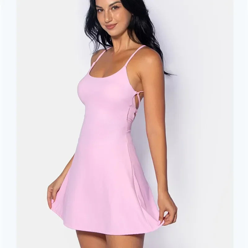 Women's Sexy Beauty Back Golf Tennis Dress Quick Dry Gym Wear