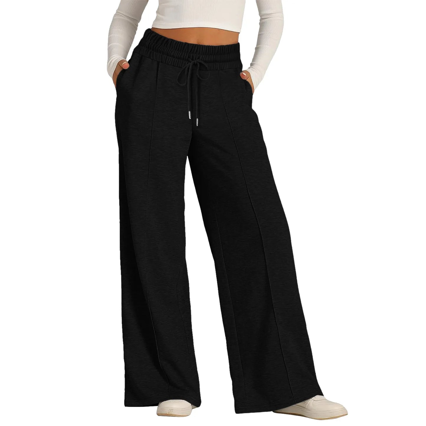 Tie Pants For Women Summer Casual Loose Wide Leg Trousers