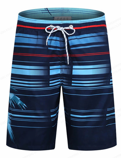 Striped Beach Shorts Men Fashion Swimwear Board Shorts