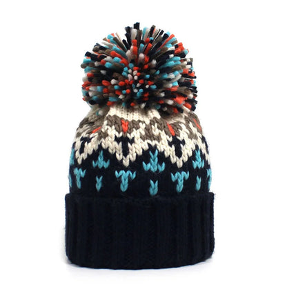 Women's Autumn and Winter Acrylic Geometric Knitted Hat Beanie