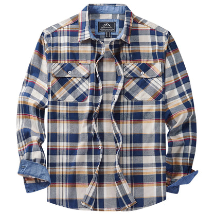 MAGCOMSEN Autumn Windproof Men's Flannel Shirt Warm Casual