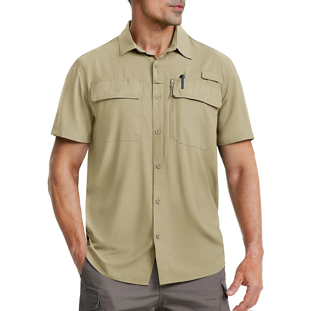 Quick Dry Short Sleeve Shirts Men's UPF 50+ Sun Protection