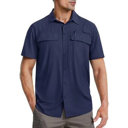 Quick Dry Short Sleeve Shirts Men's UPF 50+ Sun Protection