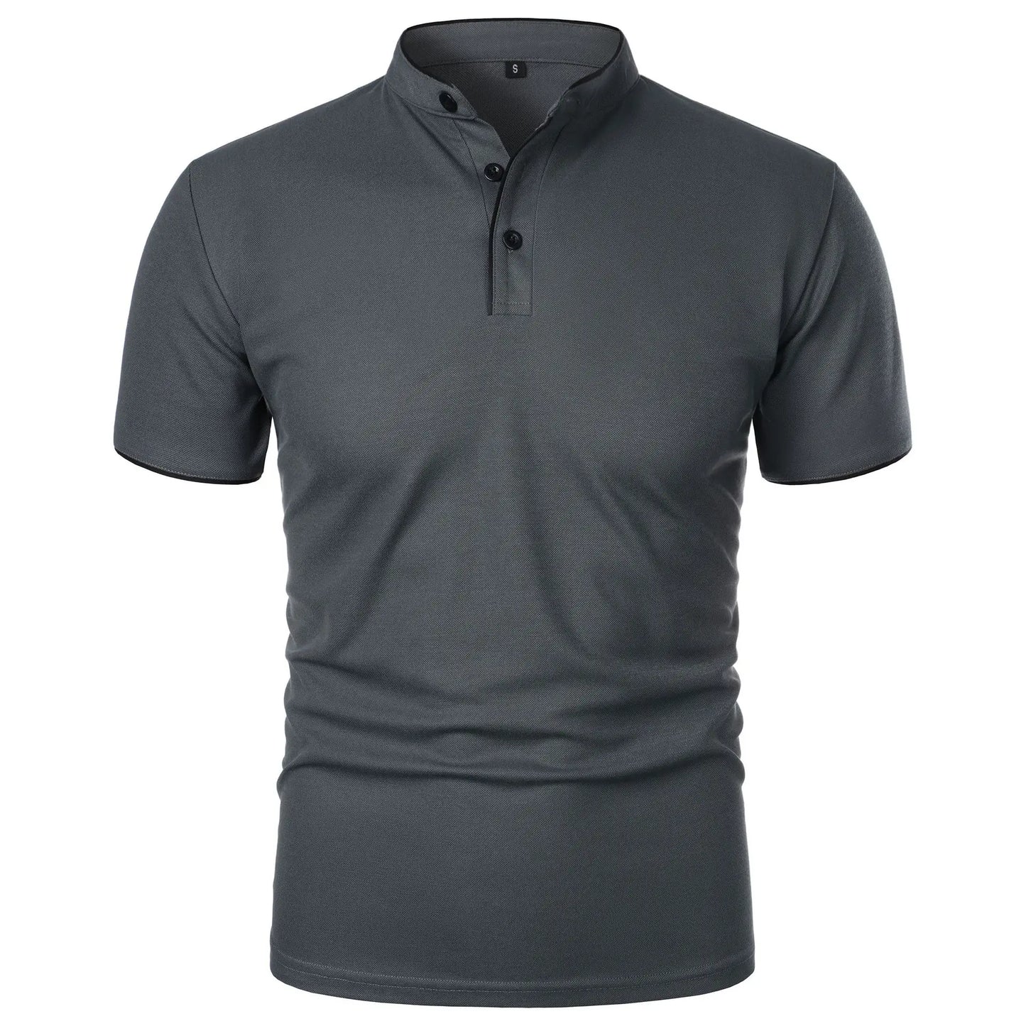 Summer Men's Short Sleeve Collar T-Shirts Solid Color Polo Shirt