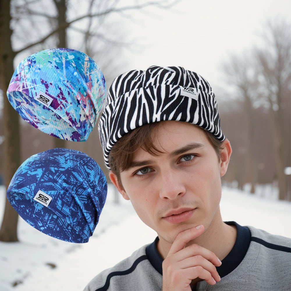 Beanie Winter Hats For Men Warm Colorful Printing Caps