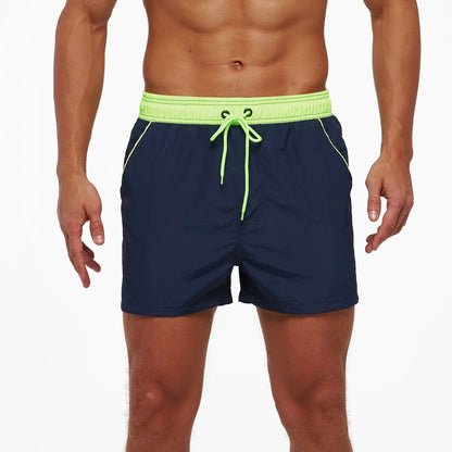 Men Swimming Shorts Summer Swimwear Trunks Quick Dry Zipper Black 4XL