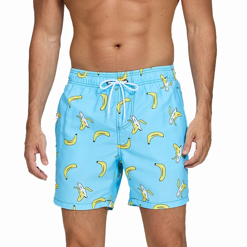 DATIFER Summer Men Beach Print Shorts Surfing Swimwear