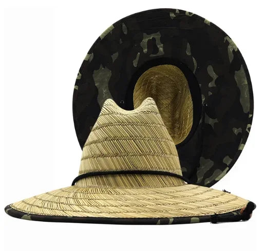 Men Women New Handwork Lifeguard Straw Summer Hat