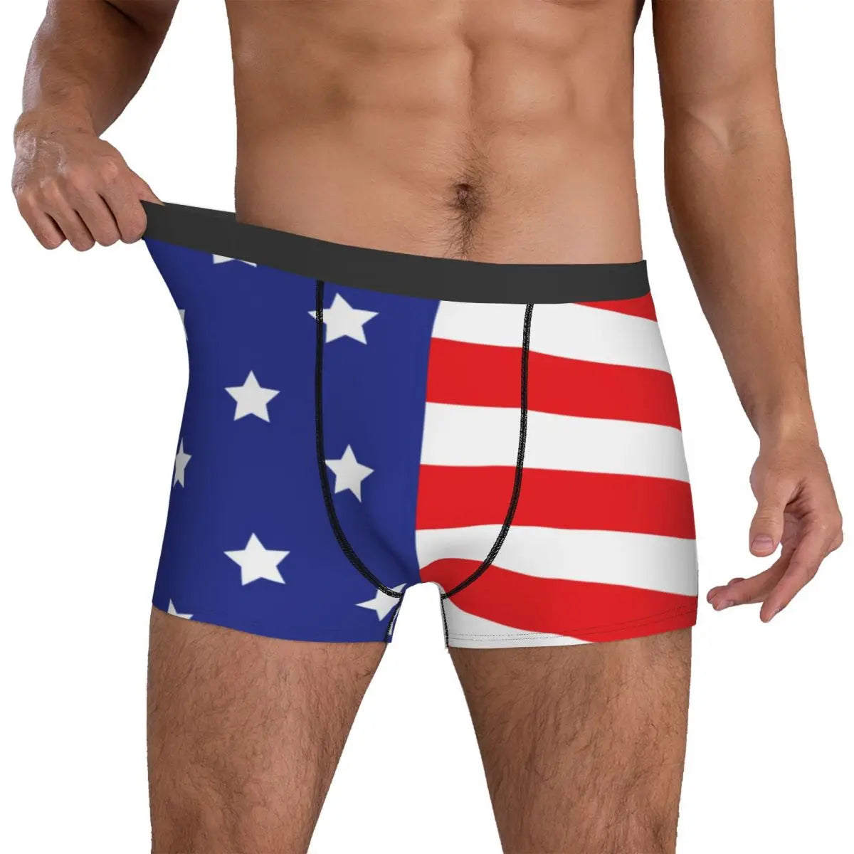 4th Of July American USA Flag Underwear 3D Pouch Boxers