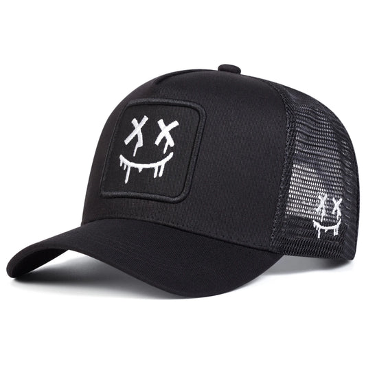 Unisex XX Smiling Face Embroidery Baseball Net Caps