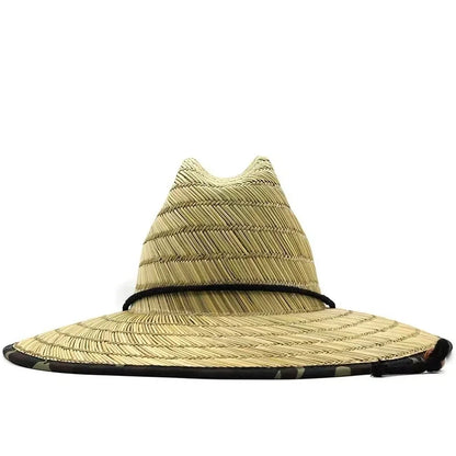 Men Women New Handwork Lifeguard Straw Summer Hat