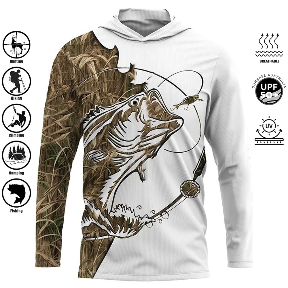 Men's Outdoor Fishing Shirt Sun Protection Hooded Sweatshirt