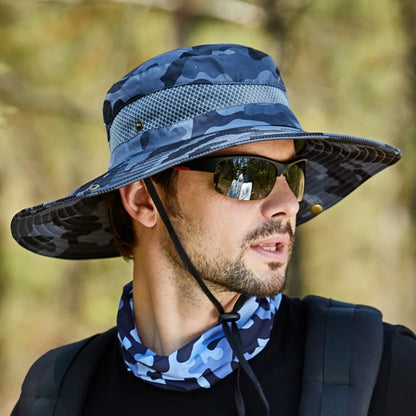 Summer Men Breathable Sun Hat Outdoor Traveling Fishing Hat