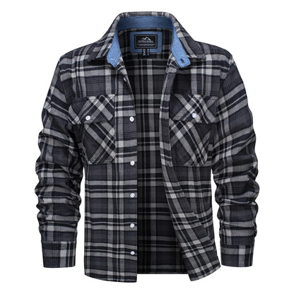 MAGCOMSEN Men's Plaid Flannel Shirts Long Sleeves Casual Cotton