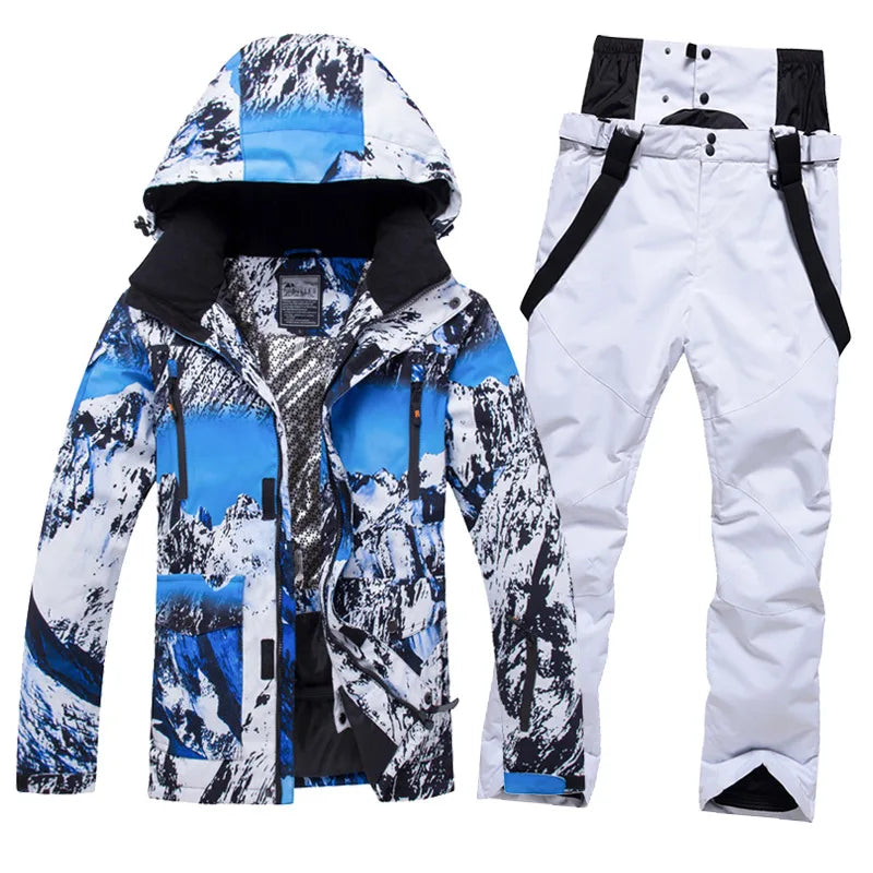 New Men Women Snow Wear Waterproof Ski Suit Set Outdoor Fashion