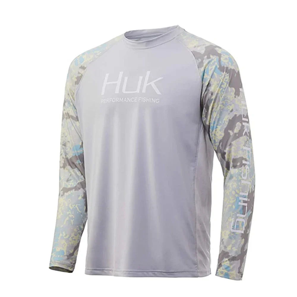 HUK Fishing Shirts Long Sleeve UV Protection Mens Jersey