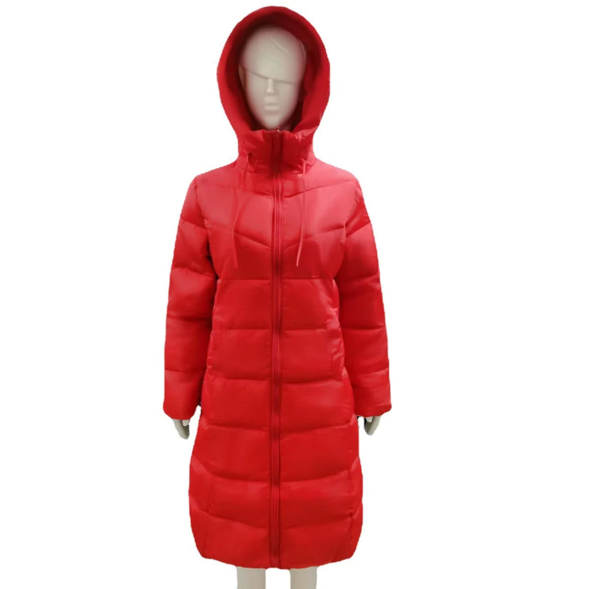 Winter Hooded Women's Cotton Padded Jacket Mid-length Outwear