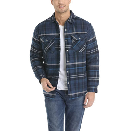 MAGCOMSEN Men's Plaid Flannel Jacket Warm Thick Long Sleeve