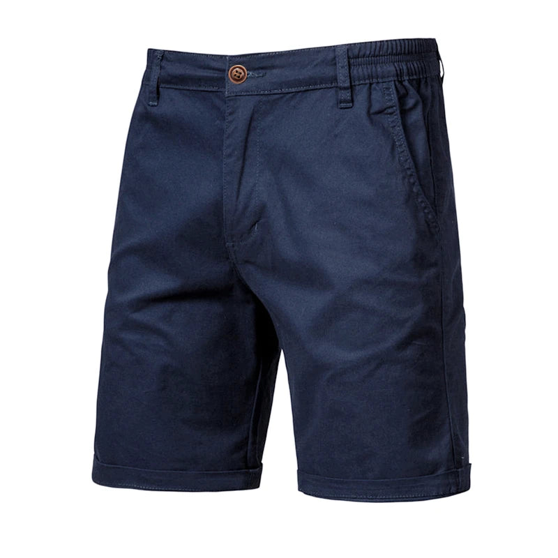 2021 New Summer 100% Cotton Solid Shorts Men High Quality