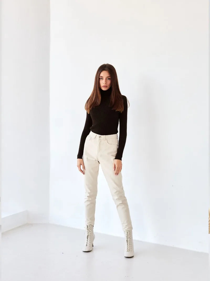 Bornladies Basic Turtleneck Women Sweaters Autumn Winter Tops