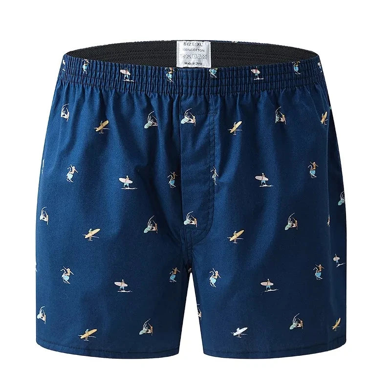 1Pc Men's Boxers Printing Arrow Panties Oversized Cotton Shorts