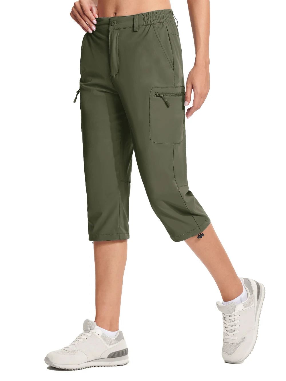 Women's Quick-Dry Hiking Shorts - Lightweight, Knee-Length Cargo Capris for Outdoor, Fishing & Camping