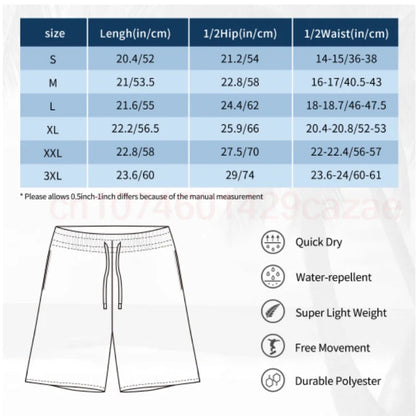 Men Swim Trunks Drawstring Elastic Waist Quick Dry Shorts