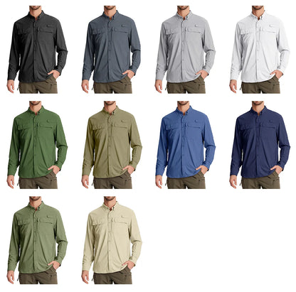 UPF 50+ Sun Protection Fishing Shirts Men's Quick Dry Long Sleeve