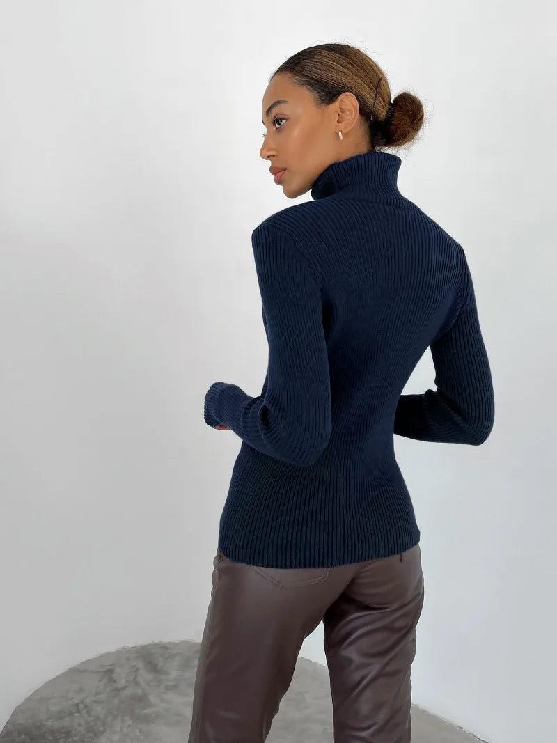 Bornladies Basic Turtleneck Women Sweaters Autumn Winter Tops