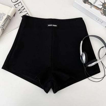 Women New Casual High Waist Zipper Yoga Shorts Summer