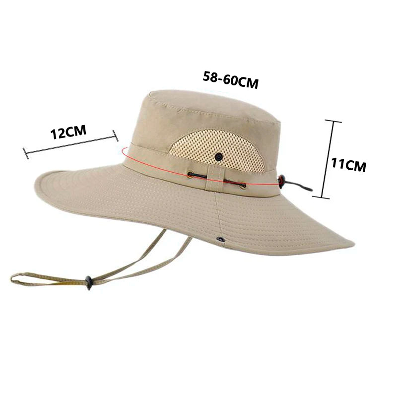 Unisex Wide Brim Bucket Hat for Outdoor Sports