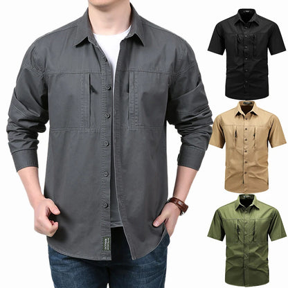 Men's Tactical Long-sleeved Shirts Quick-drying Multi-pocket T-shirt