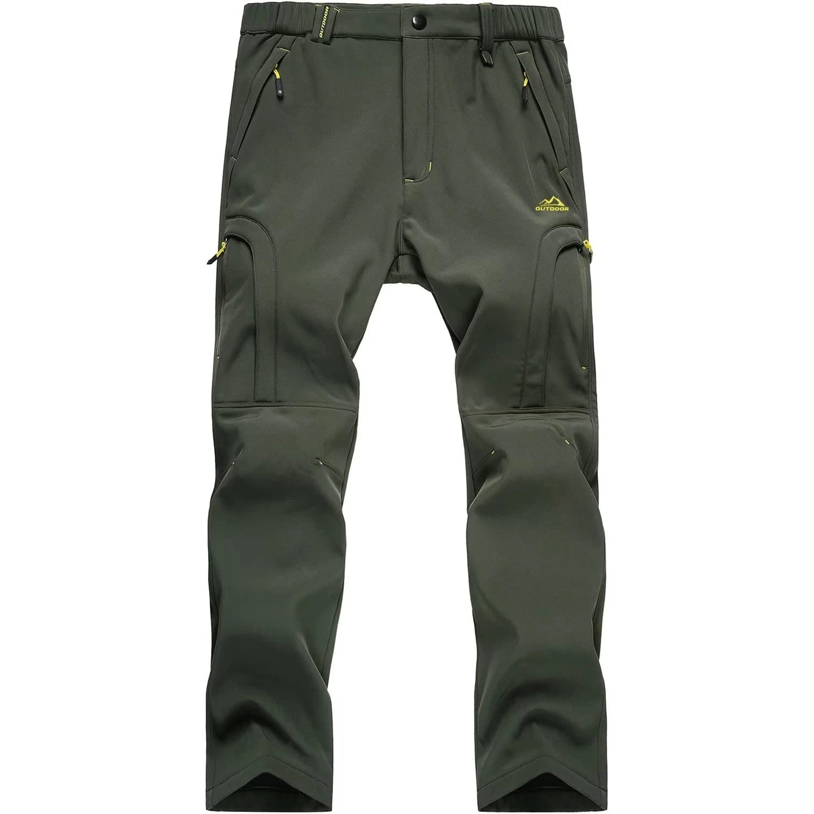 Men's Winter Soft Shell Ski Pants – Waterproof, Fleece-Lined, and Windproof Thermal Trousers for Outdoor Activities, Hiking, and Camping
