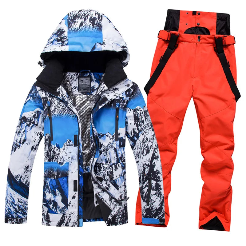 New Men Women Snow Wear Waterproof Ski Suit Set Outdoor Fashion