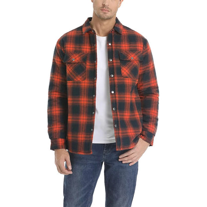 MAGCOMSEN Men's Plaid Flannel Jacket Warm Thick Long Sleeve