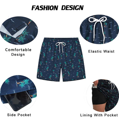 Men's Classic Swim Trunk Beach Shorts Quick Dry Beach Polyester