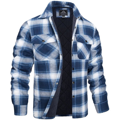 MAGCOMSEN Men's Plaid Flannel Jacket Warm Thick Long Sleeve