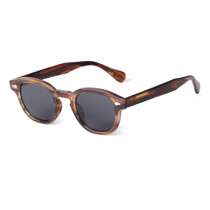 Unisex Vintage Shell Round Sunglasses
