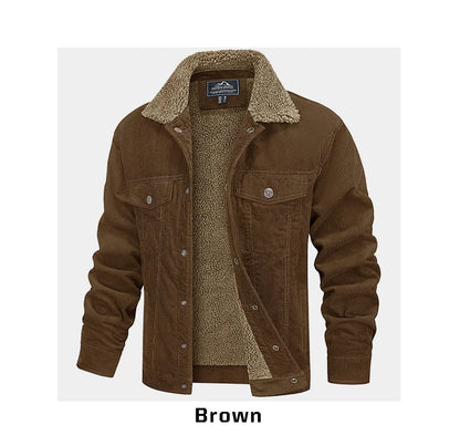 MAGCOMSEN Men's Corduroy Jackets Vintage Sherpa Fleece