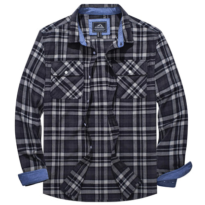 MAGCOMSEN Autumn Windproof Men's Flannel Shirt Warm Casual