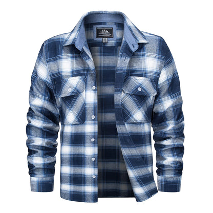 MAGCOMSEN Men's Plaid Flannel Shirts Long Sleeves Casual Cotton