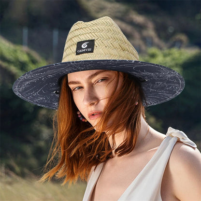 GEMVIE Fashion Women Lifeguard Hat Beach Straw Hat Summer