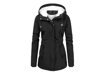 Winter Women Warm Parkas Hooded Retro Thick Plush Coats