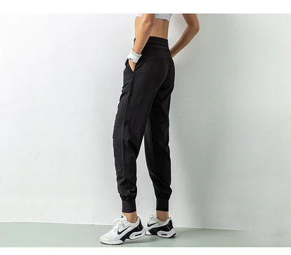 Fabric Drawstring Joggers Women Quick Dry Athletic Pants